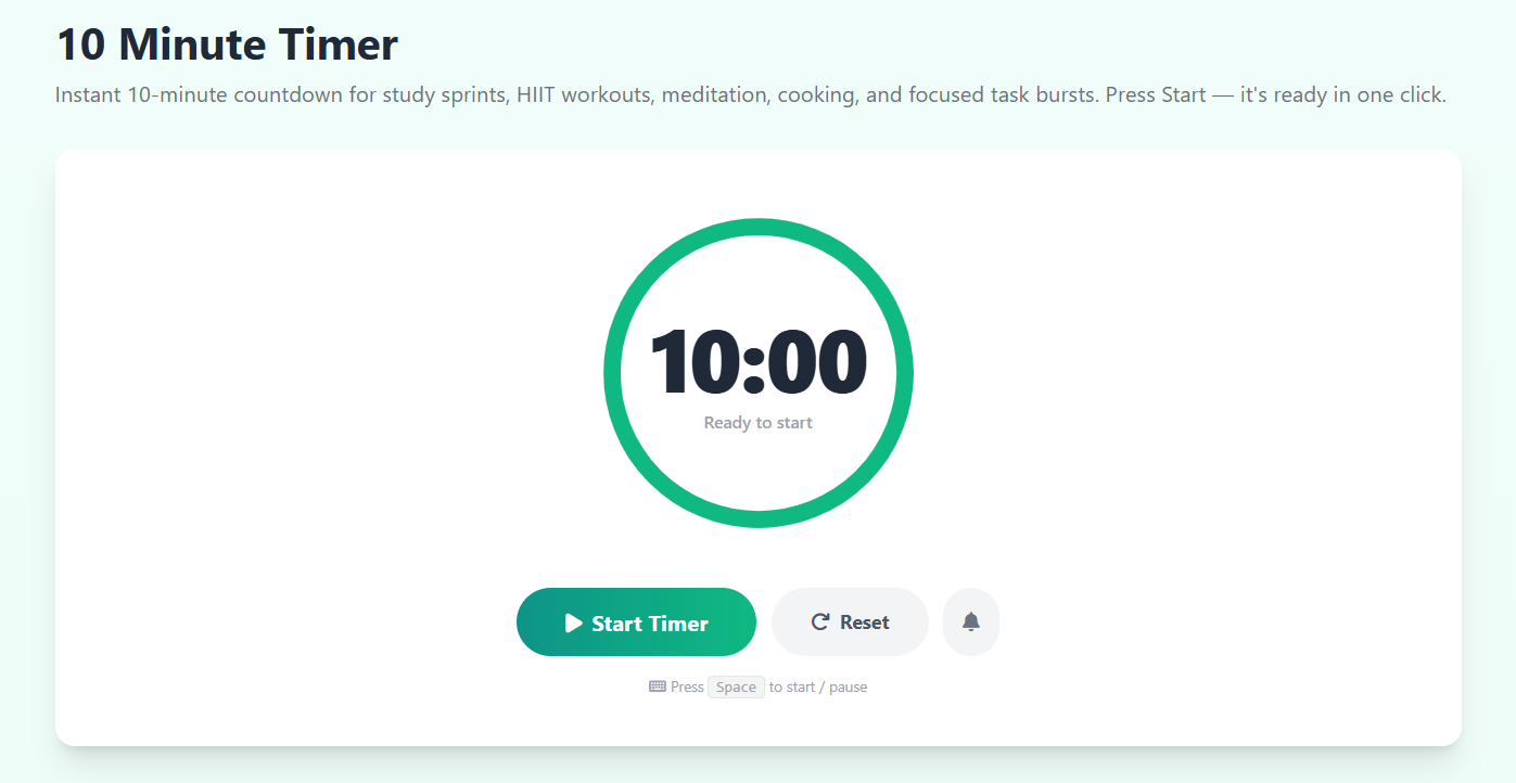10 Minute Timer – Free Online Countdown